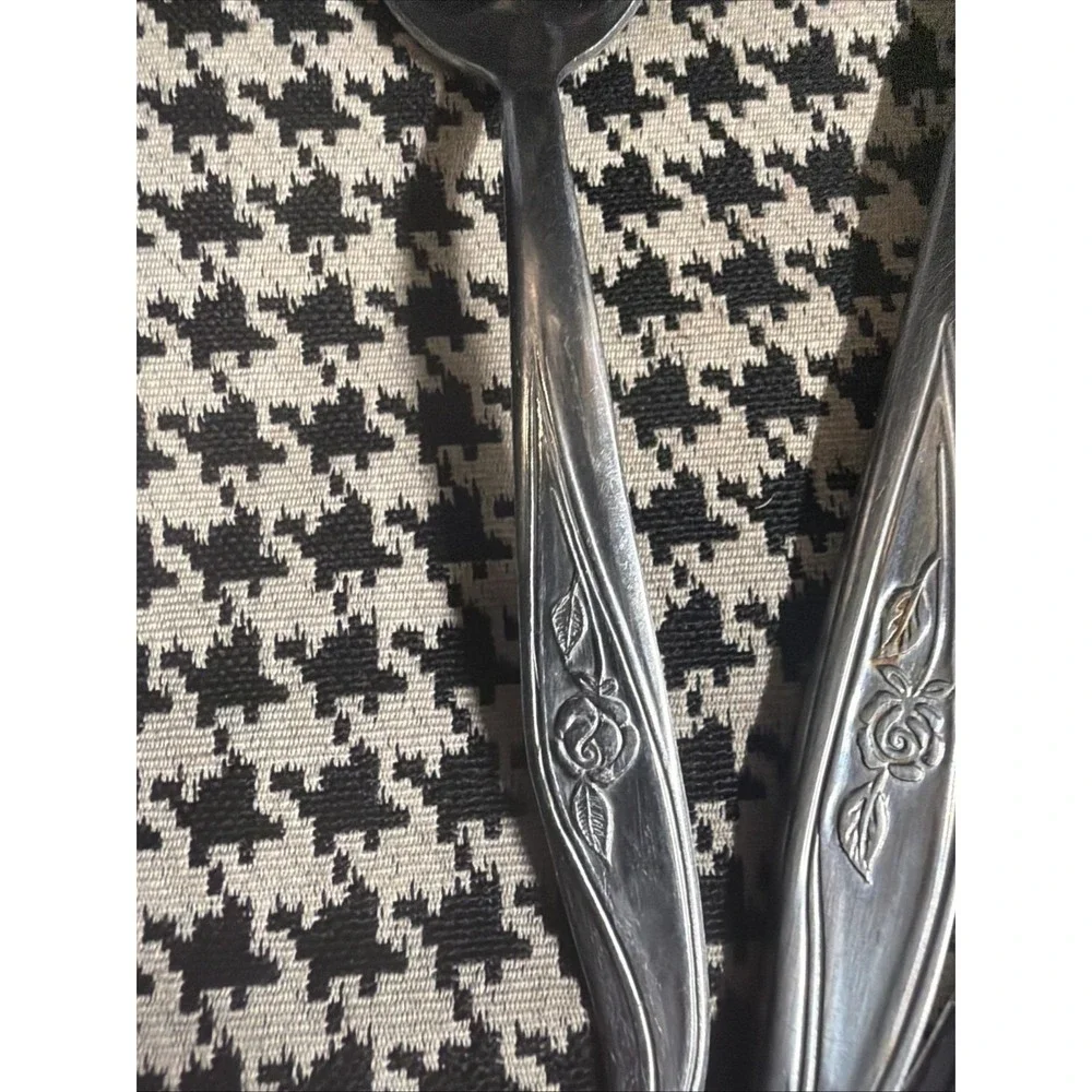 Utica Stainless China Cameo Rose Flatware 2 Spoons 1 knife, Lot 3,‎ Vintage MCM